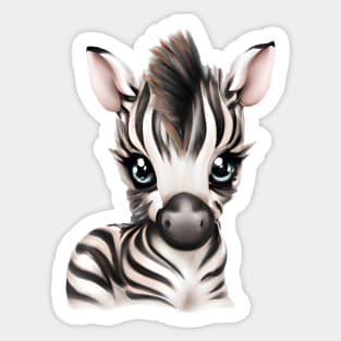 Cute and Adorable Kawaii Baby Zebra Sticker